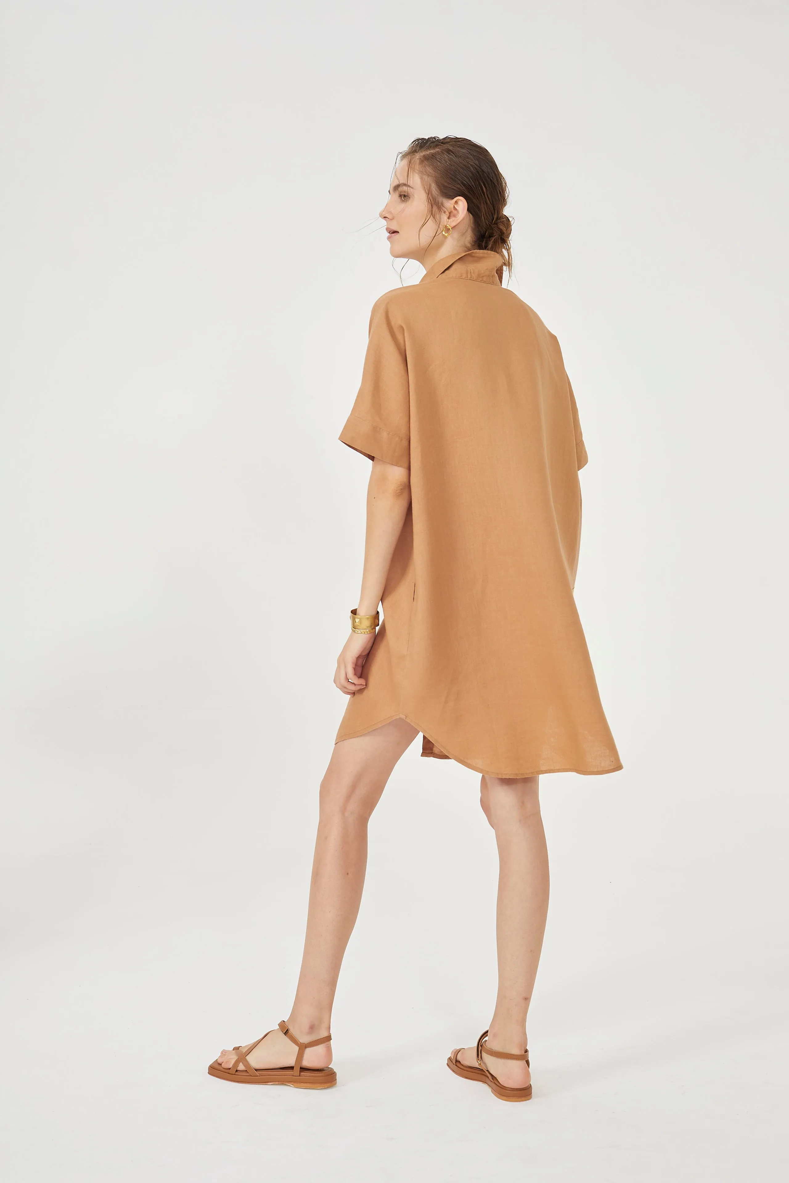 Alba Shirt Dress - Camel