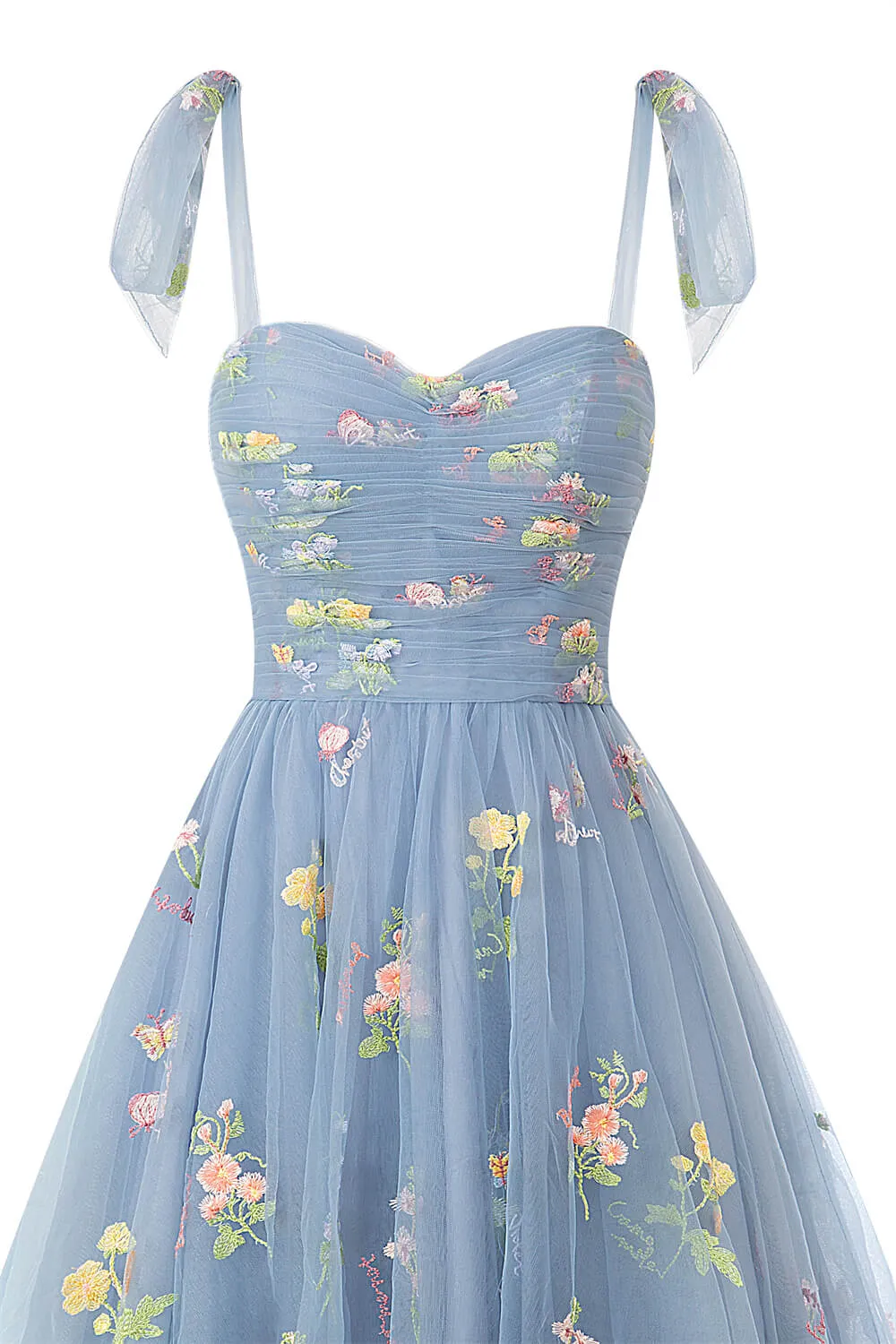 Aline Short Sweetheart Tulle Floral Homecoming Dress