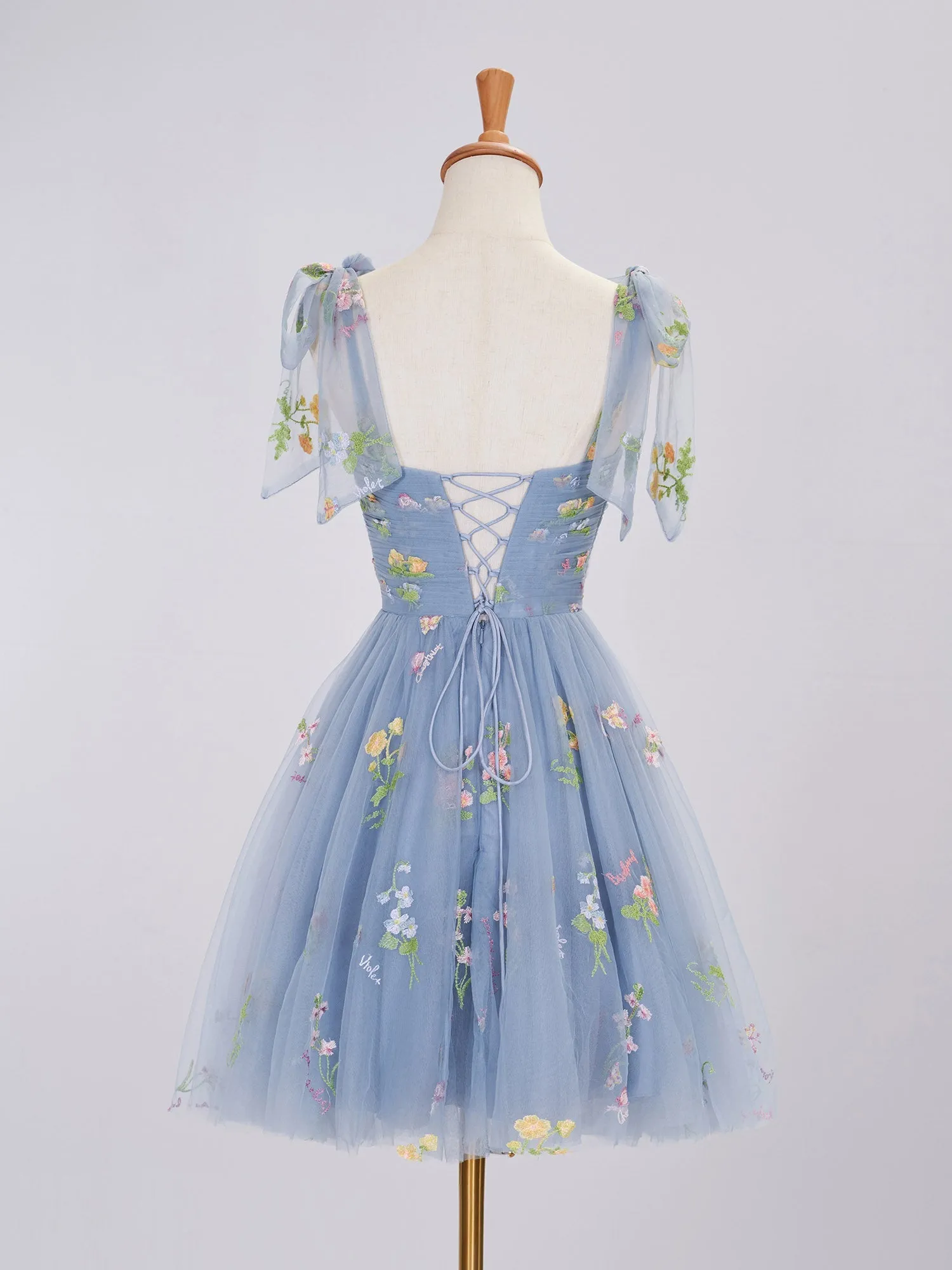 Aline Short Sweetheart Tulle Floral Homecoming Dress
