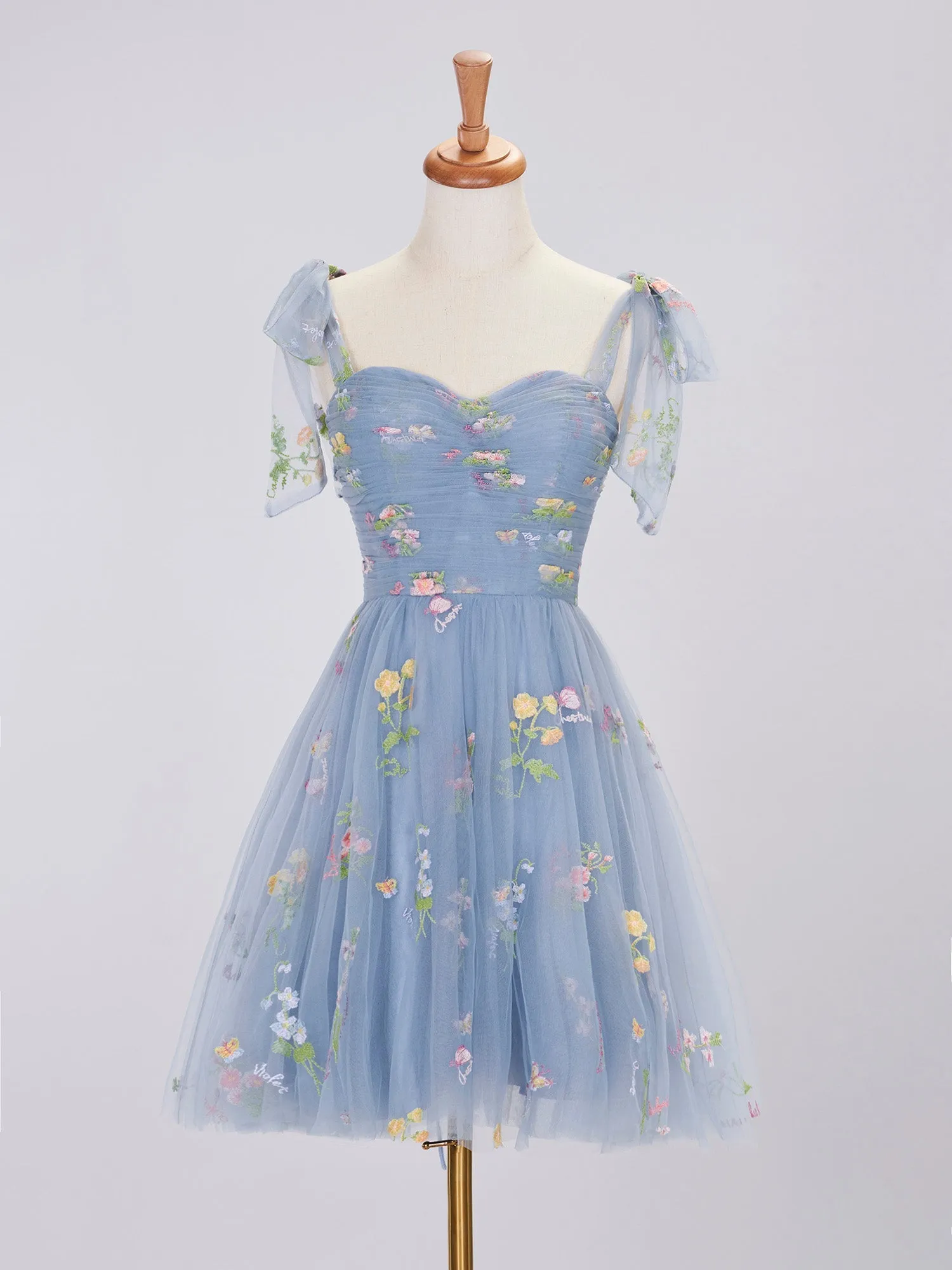 Aline Short Sweetheart Tulle Floral Homecoming Dress