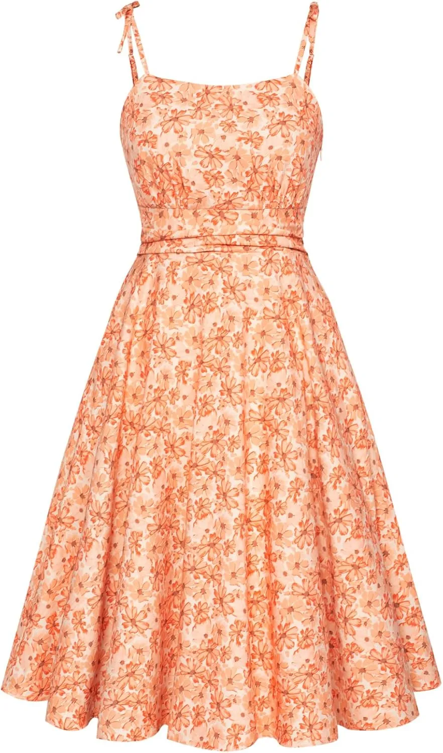 Belle Poque 2025 Summer Dresses for Women Spaghetti Strap Midi Sun Dress Cute Casual Dress with Pockets