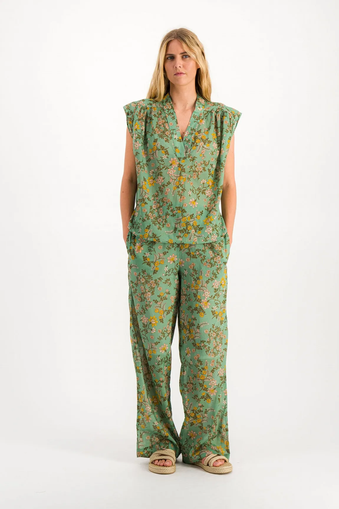 Blouse E241153armi E241153armini Bleu-Fleurs