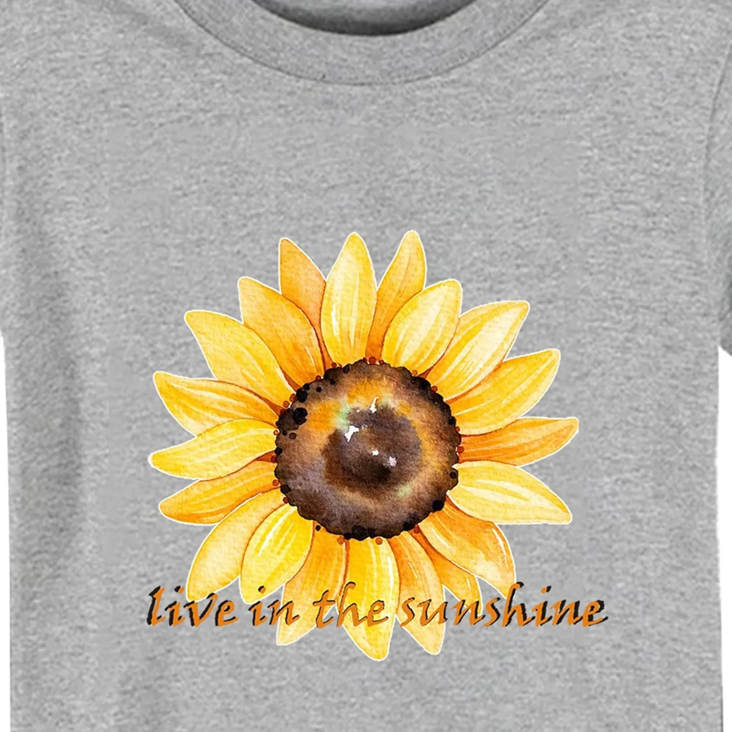 Boys and Girls Tops Short Sleeved T Shirts Sunflower Print Live in The Sunshine for Birthday Photo Banner for Kids Boy