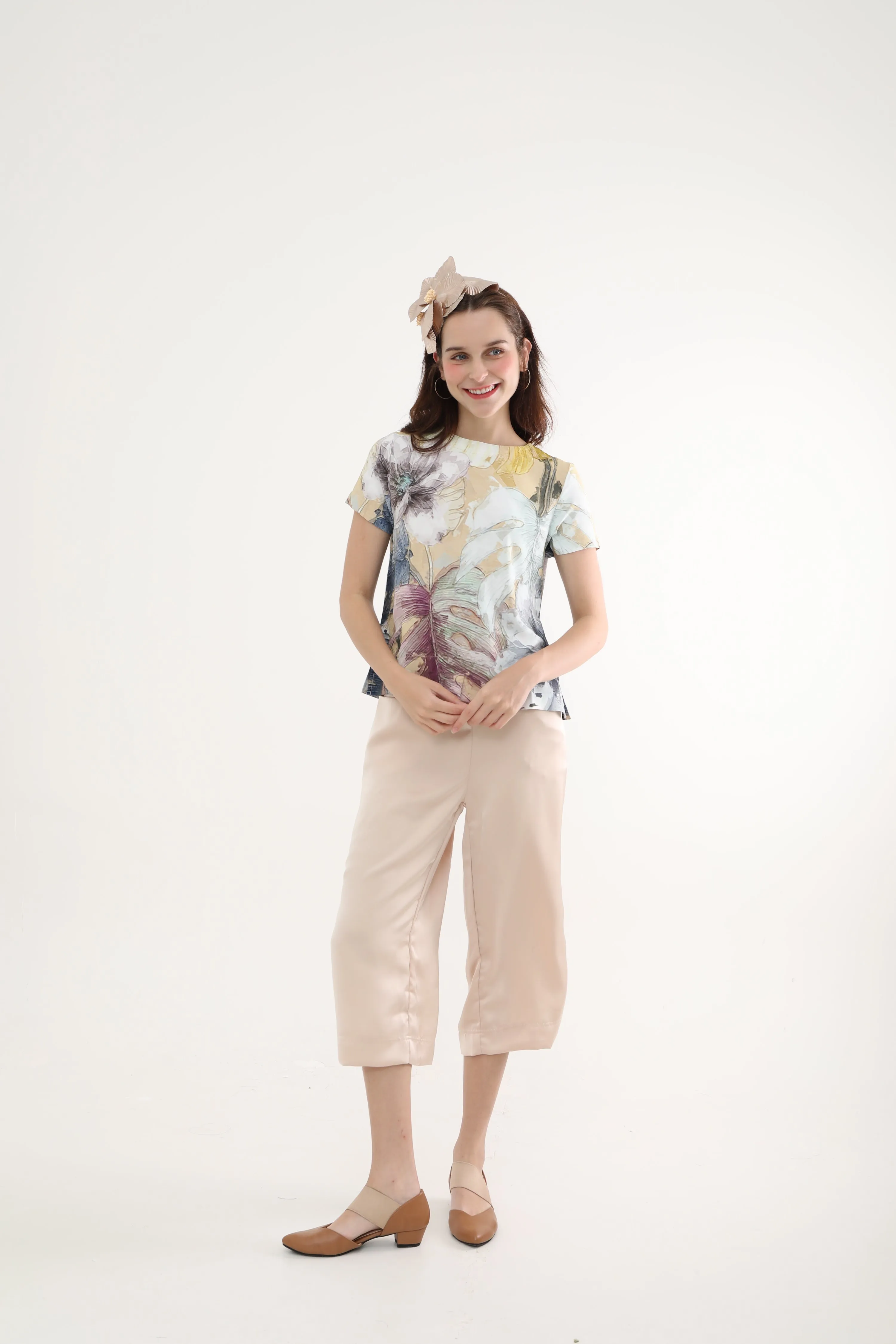Champagne Satin Culottes  ( NEW )