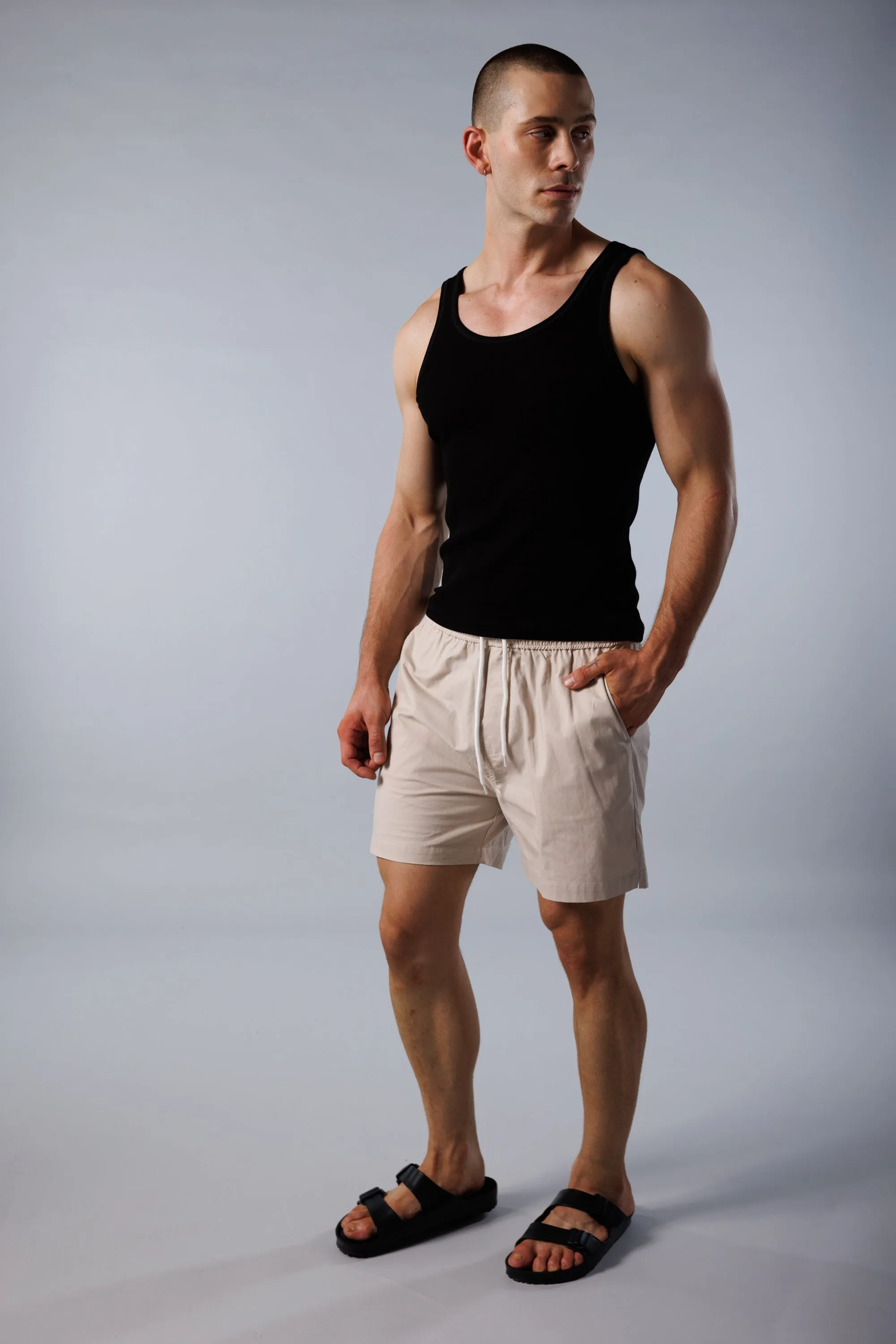 Cotton Shorts - Beige