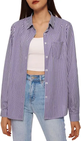 COUXILY Soft Wrinkle-Free Button Down Stretch Shirts for Women, Breathable Moisture-Wicking Casual Work Dress Tops