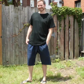 Denim Streetwear Shorts with Pockets for Men