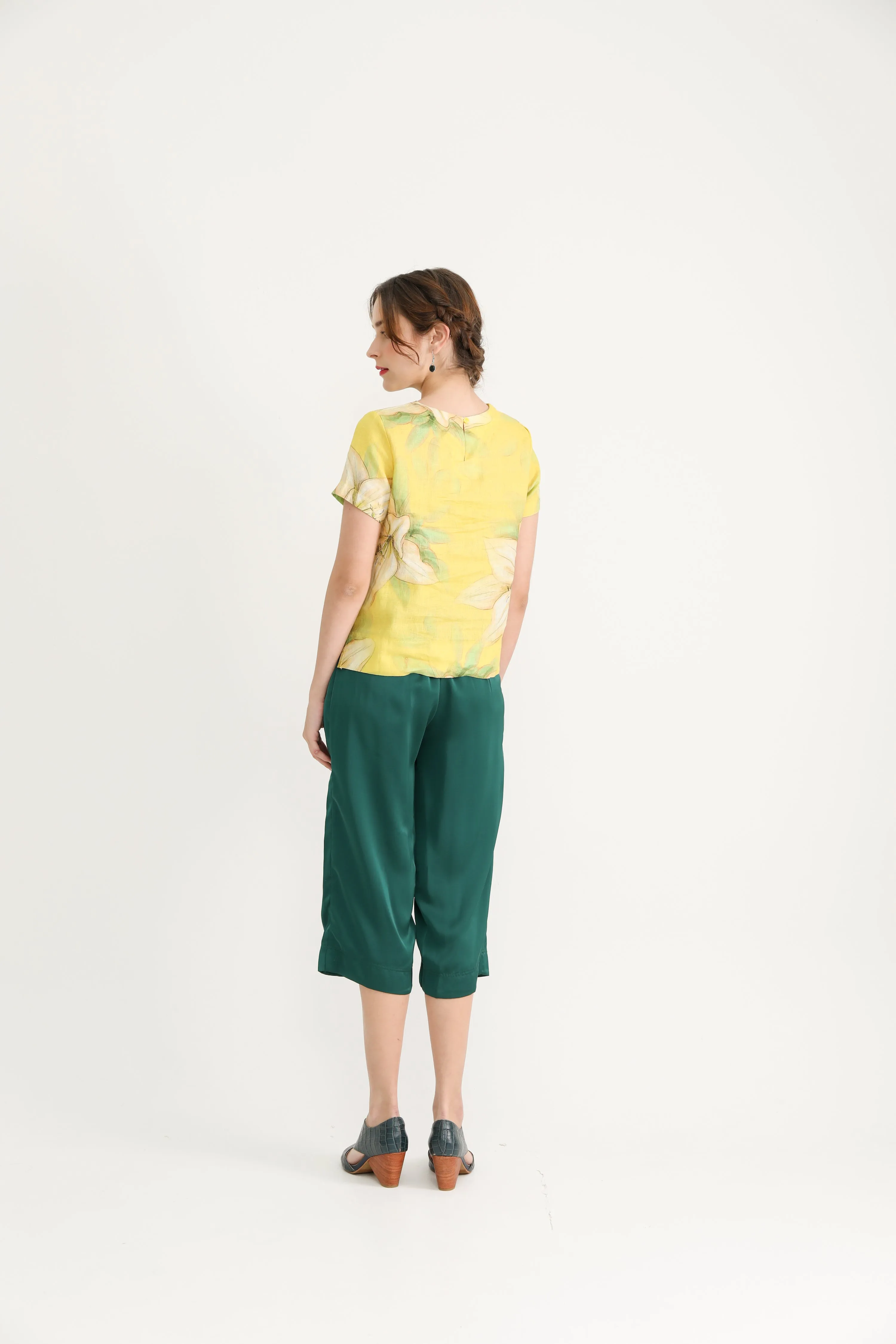 Emerald Green Satin Culottes  ( NEW )