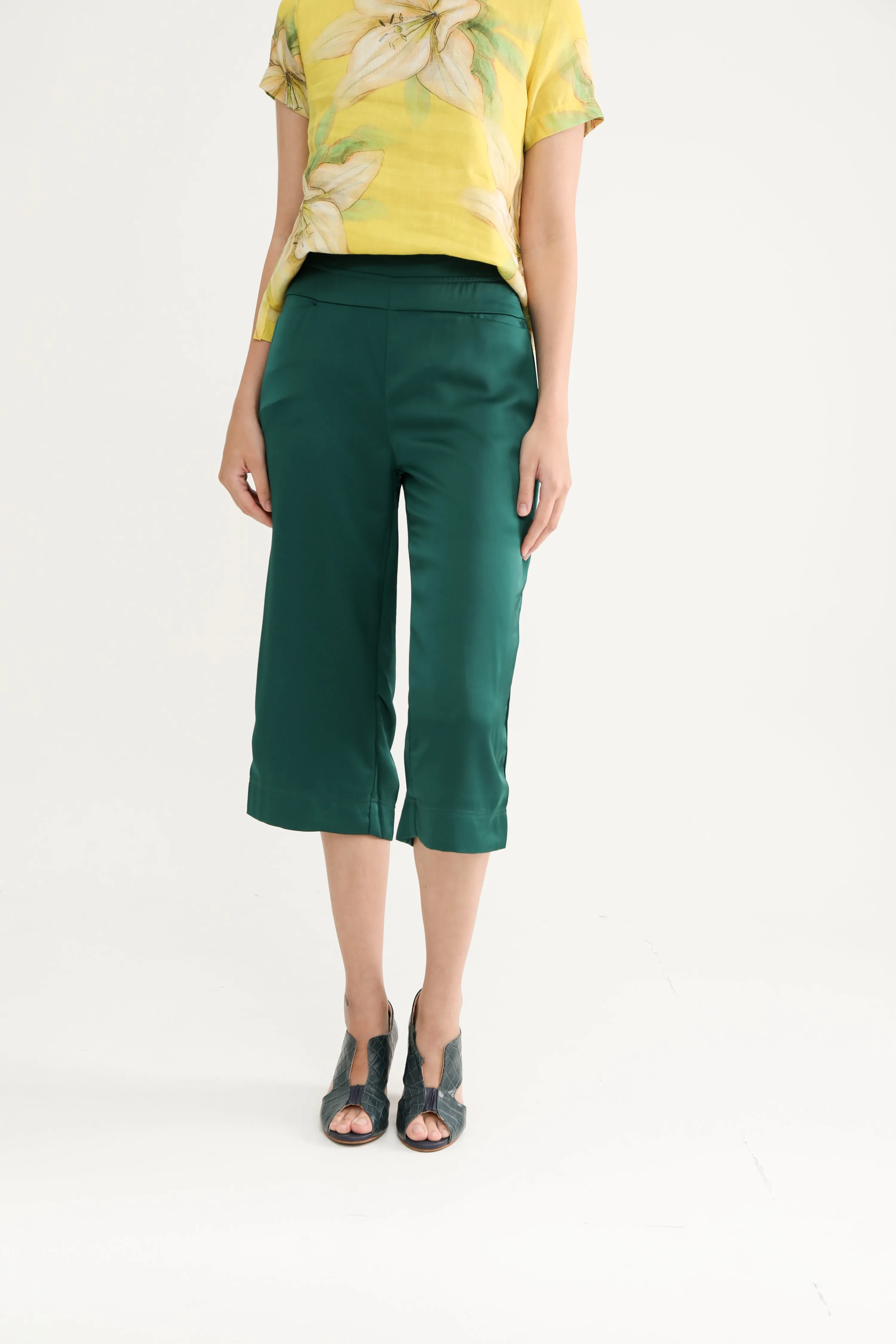 Emerald Green Satin Culottes  ( NEW )