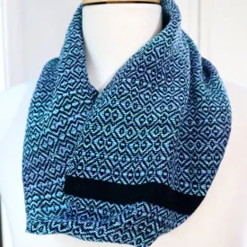 Handwoven Scarf - Cravat - Blue Fairy Bread