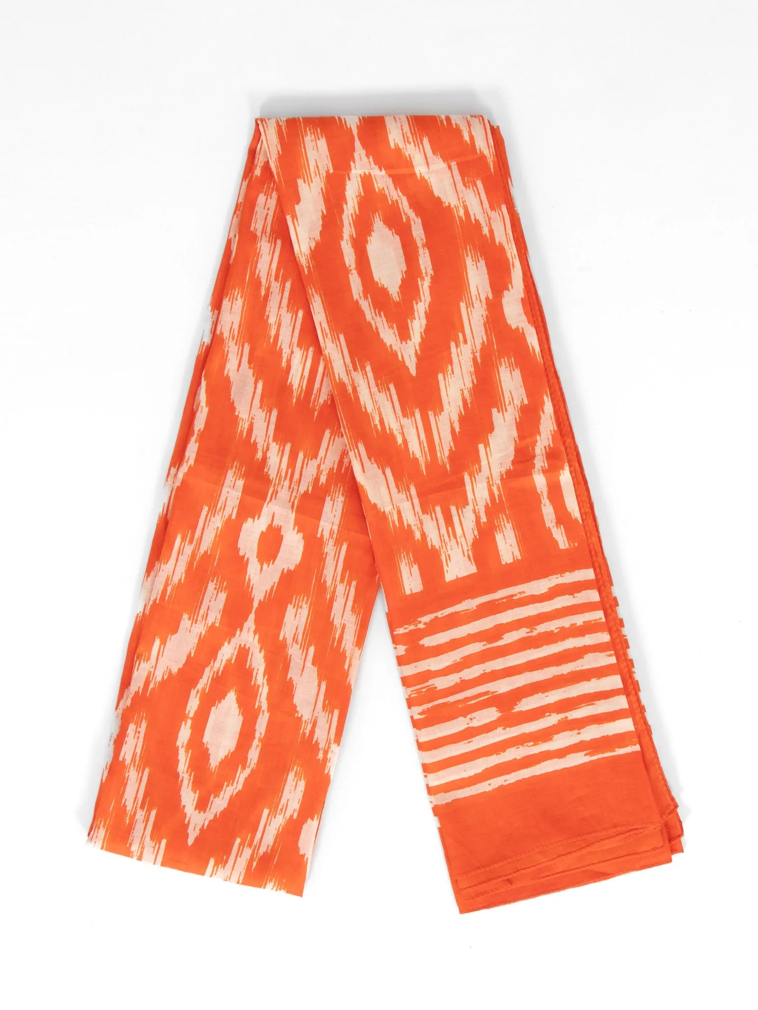 Indie Lightweight Cotton Scarf - Orange, Aztec