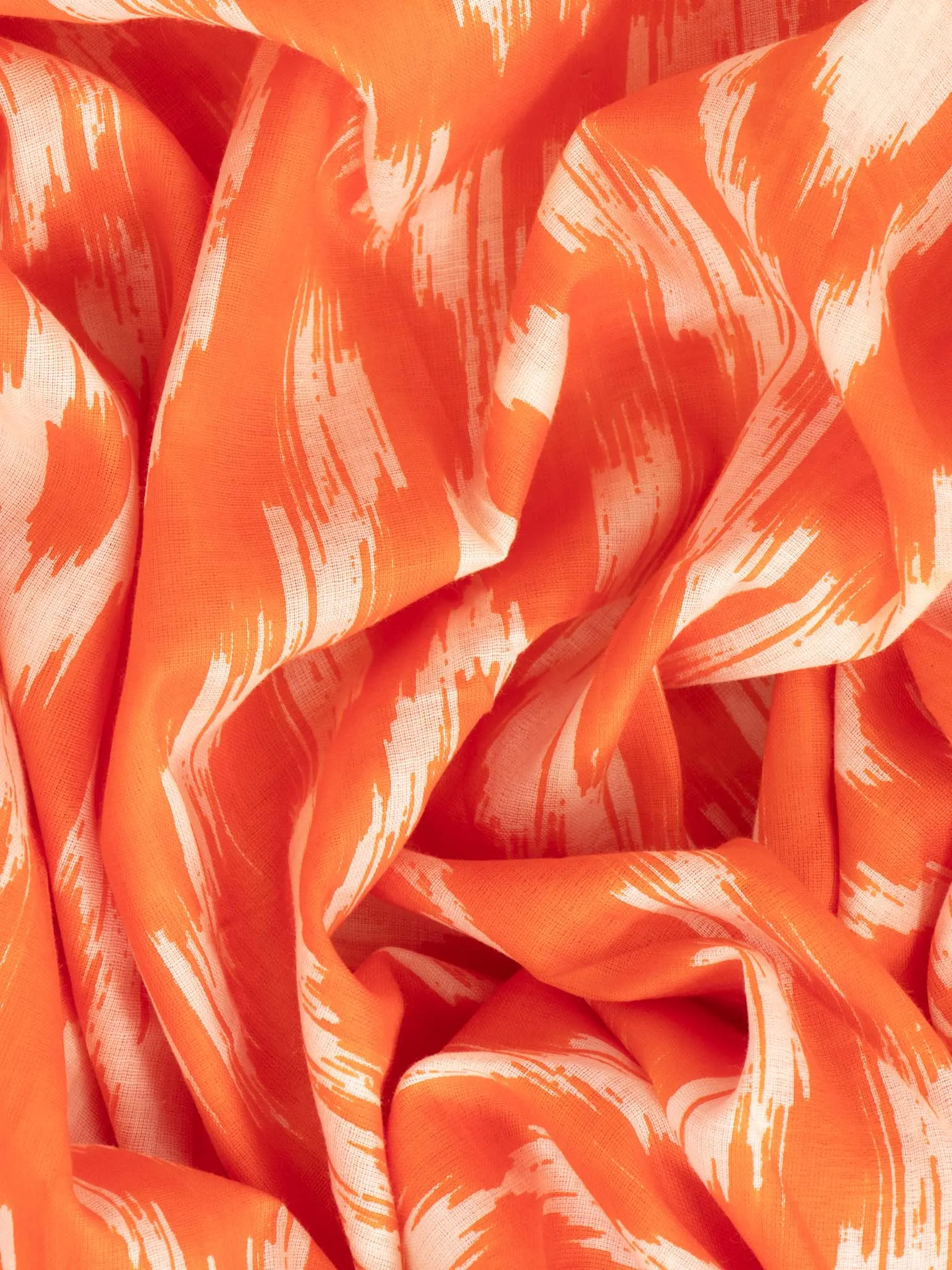 Indie Lightweight Cotton Scarf - Orange, Aztec