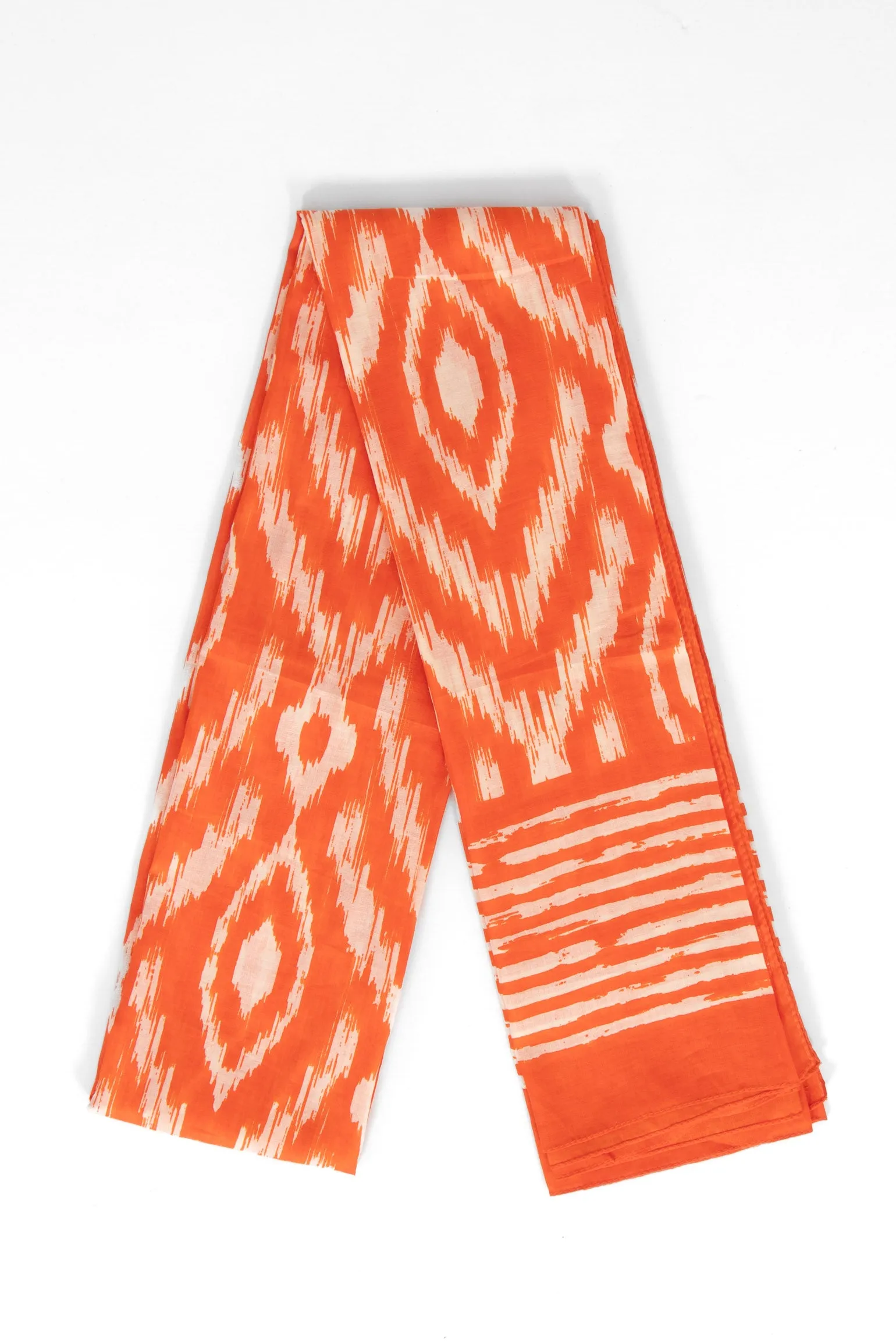 Indie Lightweight Cotton Scarf - Orange, Aztec