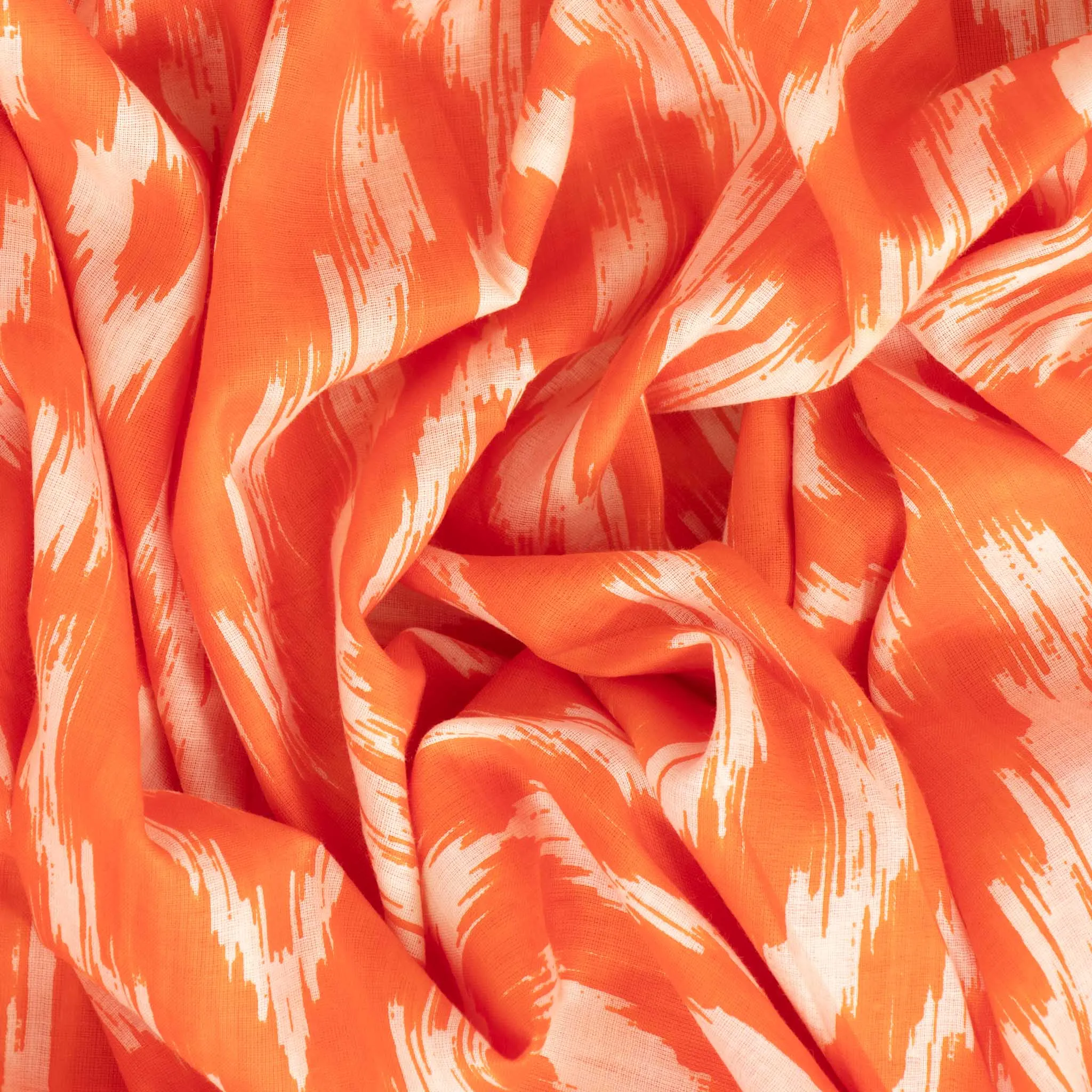 Indie Lightweight Cotton Scarf - Orange, Aztec