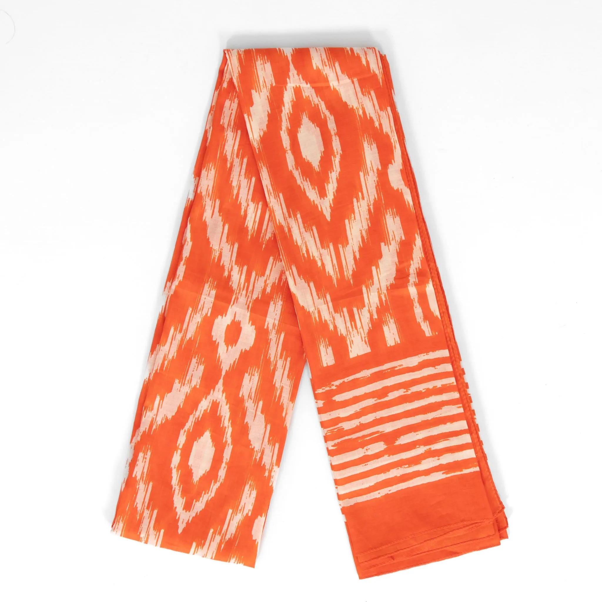 Indie Lightweight Cotton Scarf - Orange, Aztec