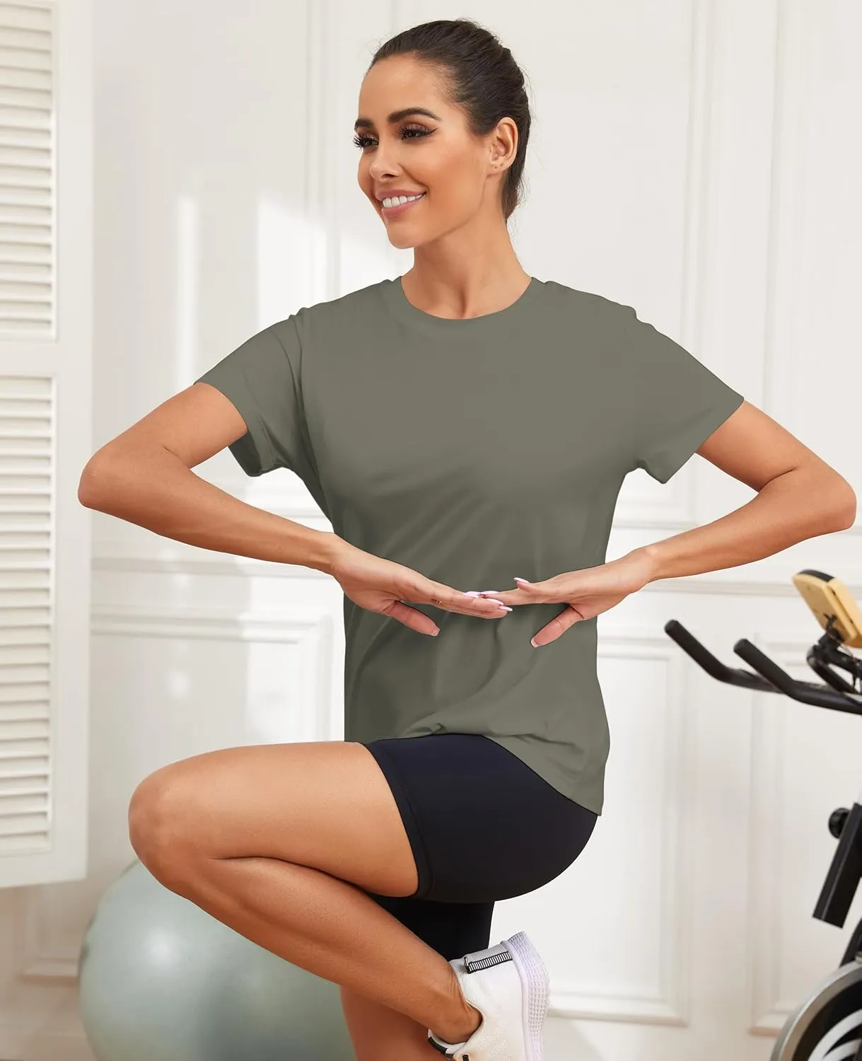KevaMolly Workout Tops for Women UPF50  Breathable Loose Fit Yoga T Shirts Short Sleeve Running Gym Athletic Tee Top