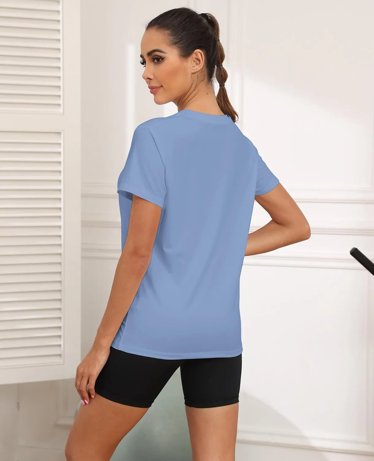 KevaMolly Workout Tops for Women UPF50  Breathable Loose Fit Yoga T Shirts Short Sleeve Running Gym Athletic Tee Top