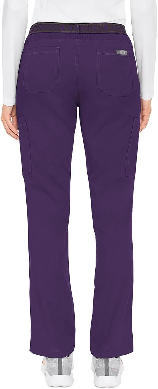 Med Couture Women's Yoga Pull-On Pant with 7 Pockets Ultra-Soft Rib-Knit Waistband and 2-Way Stretch Technology - MC7739