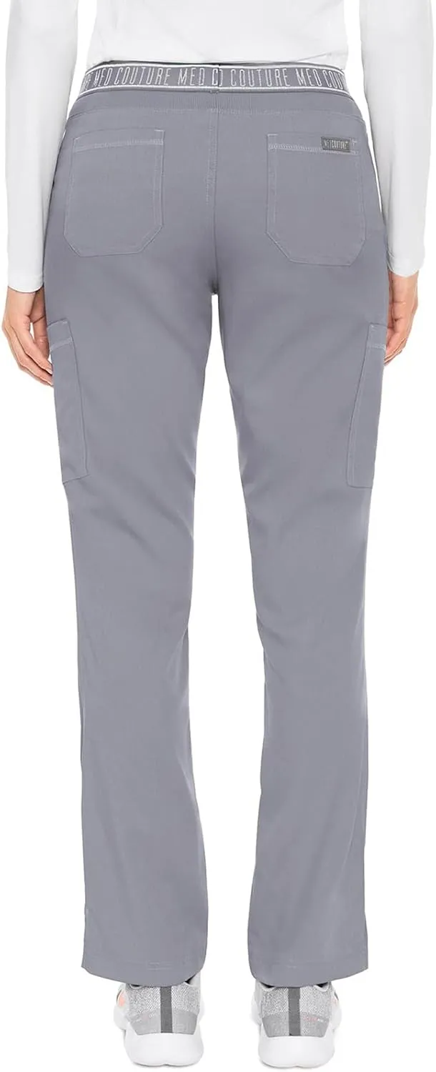 Med Couture Women's Yoga Pull-On Pant with 7 Pockets Ultra-Soft Rib-Knit Waistband and 2-Way Stretch Technology - MC7739