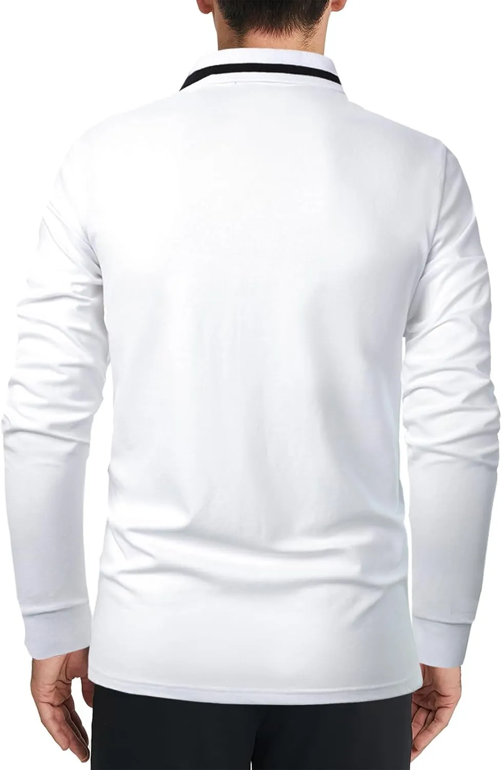 Mens Polo Shirts Short/Long Sleeve Casual Color Block Golf Polo T Shirt Stylish Contrast Collar Cotton Tops for Men