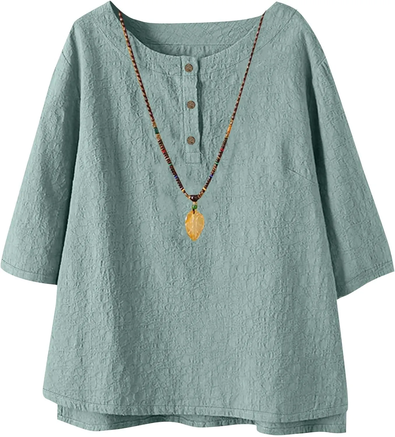 Mexican Embroidered Tops for Women Summer Cotton Linen Shirt Trendy Round Neck Tees Casual Short Sleeve Top