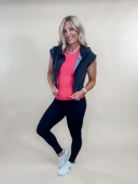 No Excuses Sleeveless Jacket, Black