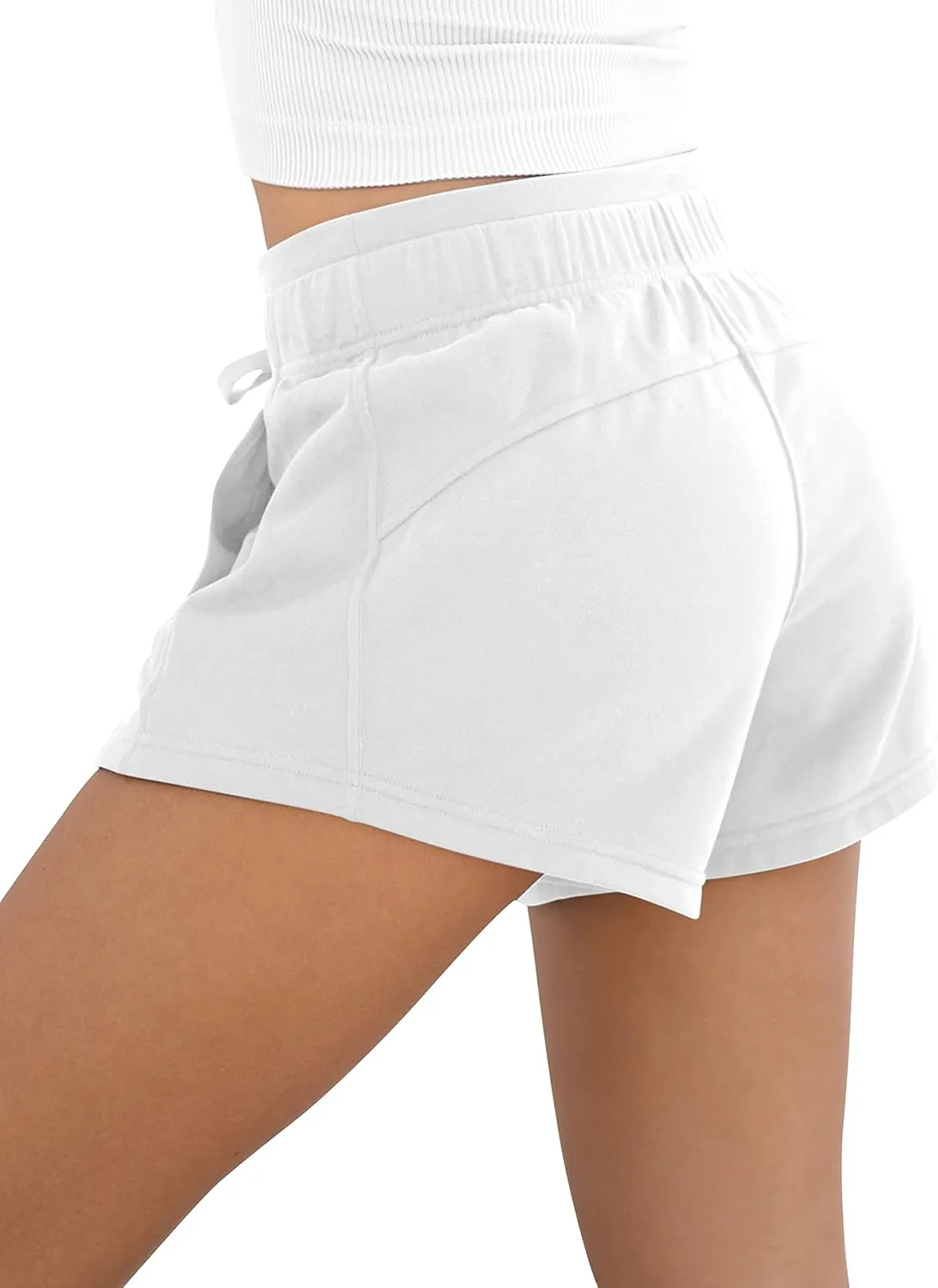 ODODOS Women's Sweat Shorts with Pockets Cotton French Terry Drawstring Summer Workout Casual Lounge Shorts