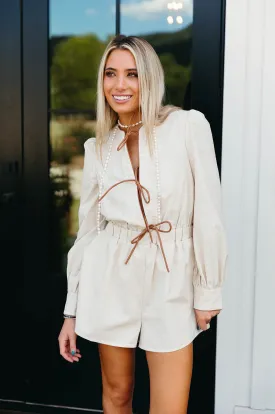 On Point Romper - Linen