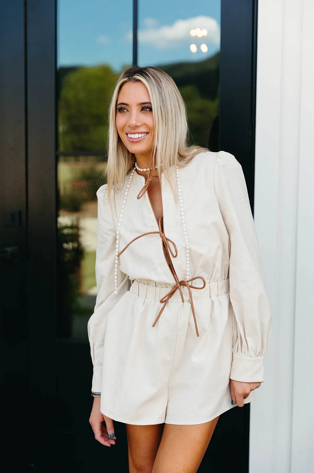 On Point Romper - Linen