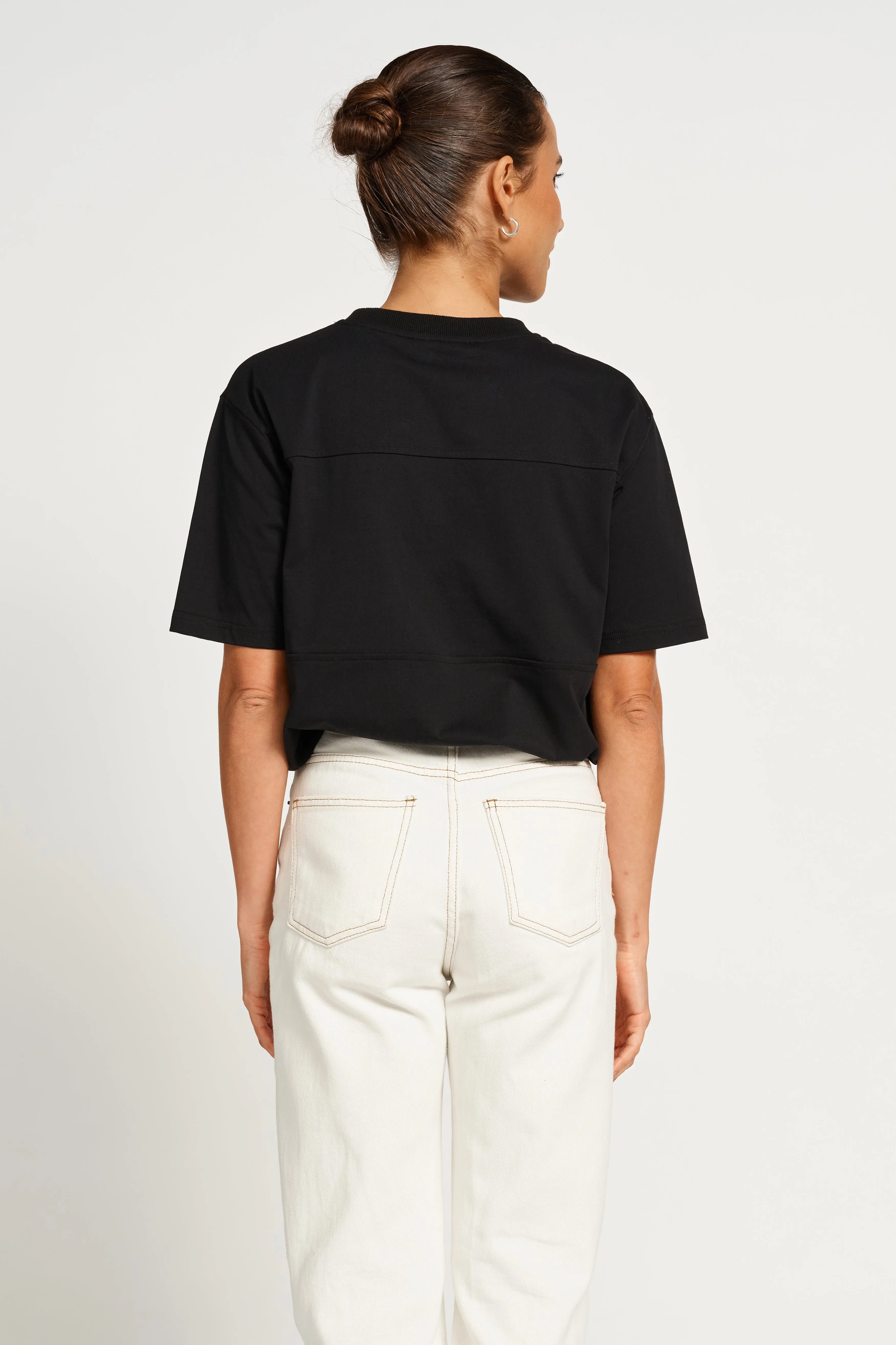 Origin Embroidered Panel Tee - Black / Beige