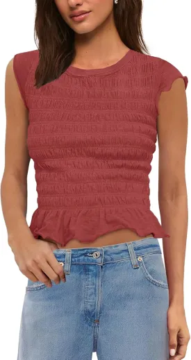 Panadila Womens Crop Tops Short Sleeve Shirts Ruched Fitted T Shirts Summer Going Out Tops Y2k Baby Tees