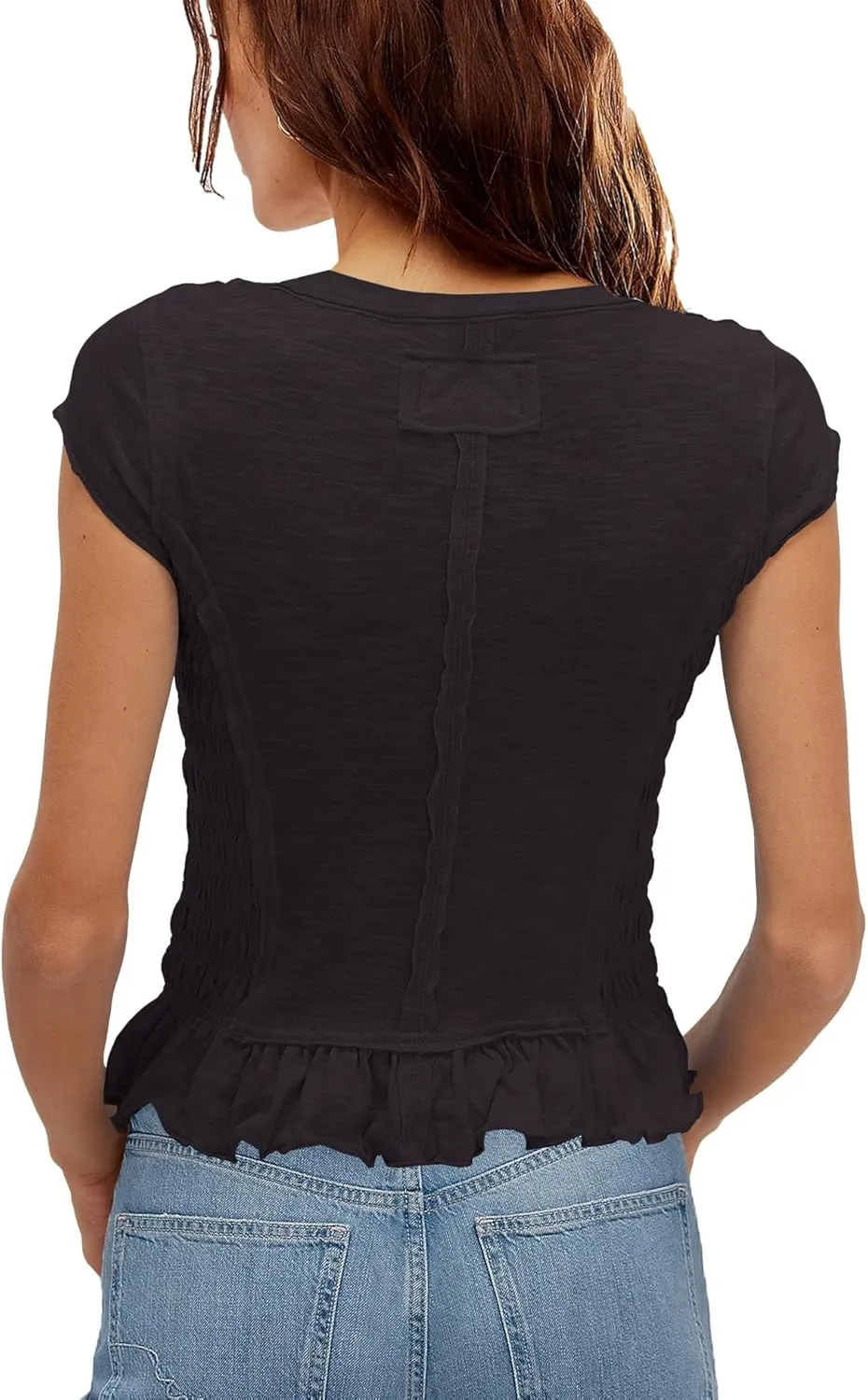 Panadila Womens Crop Tops Short Sleeve Shirts Ruched Fitted T Shirts Summer Going Out Tops Y2k Baby Tees