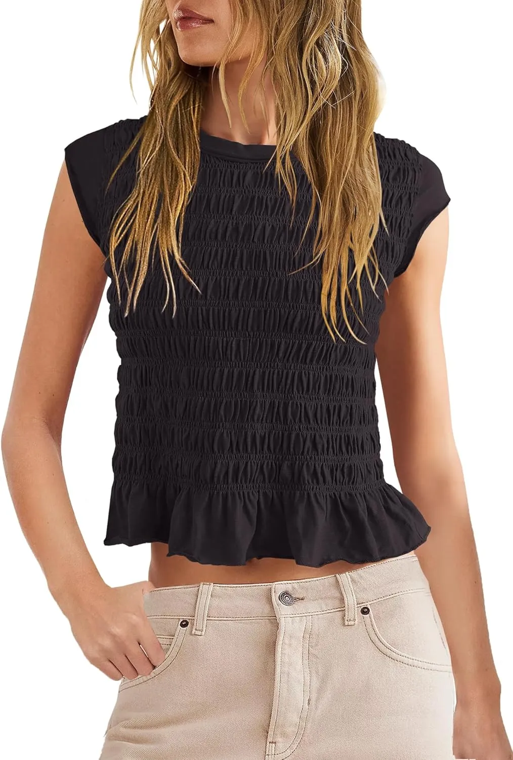 Panadila Womens Crop Tops Short Sleeve Shirts Ruched Fitted T Shirts Summer Going Out Tops Y2k Baby Tees