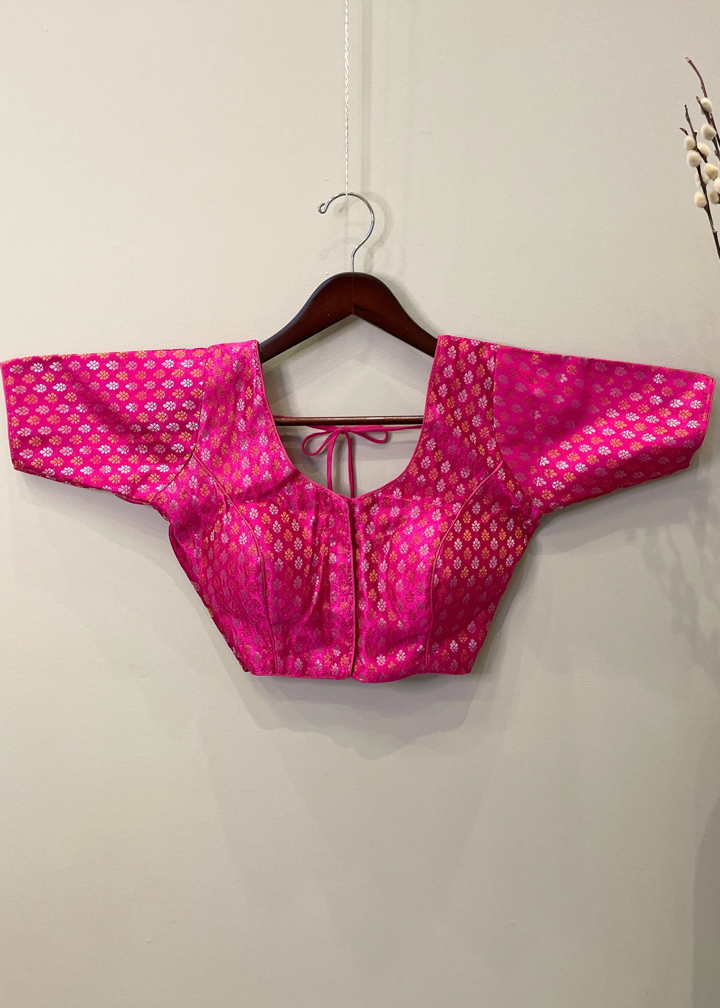 Pink Brocade Blouse