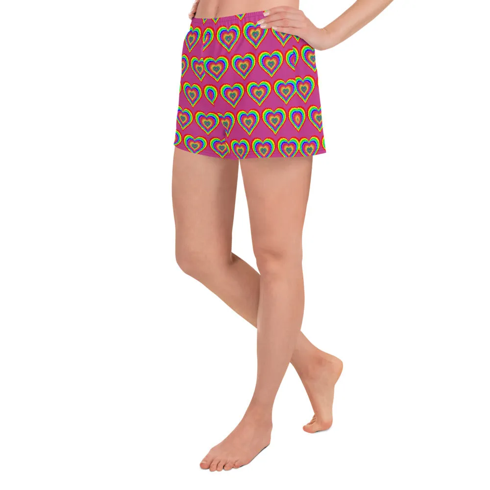 Rainbow Hearts Women's Short Shorts