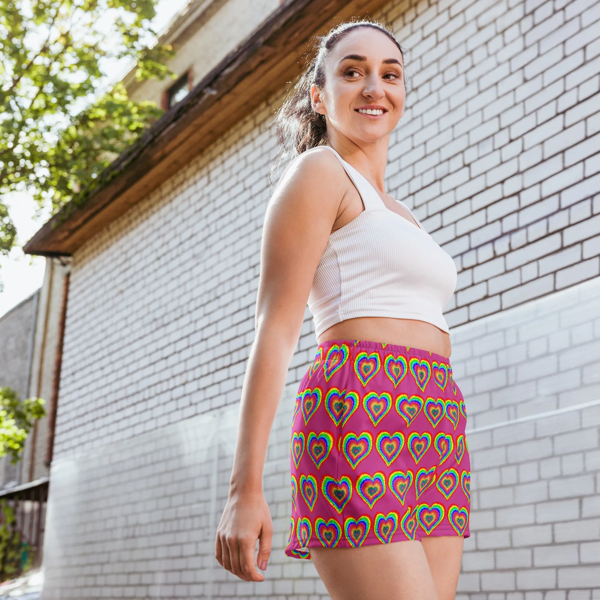 Rainbow Hearts Women's Short Shorts