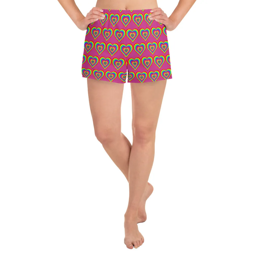 Rainbow Hearts Women's Short Shorts