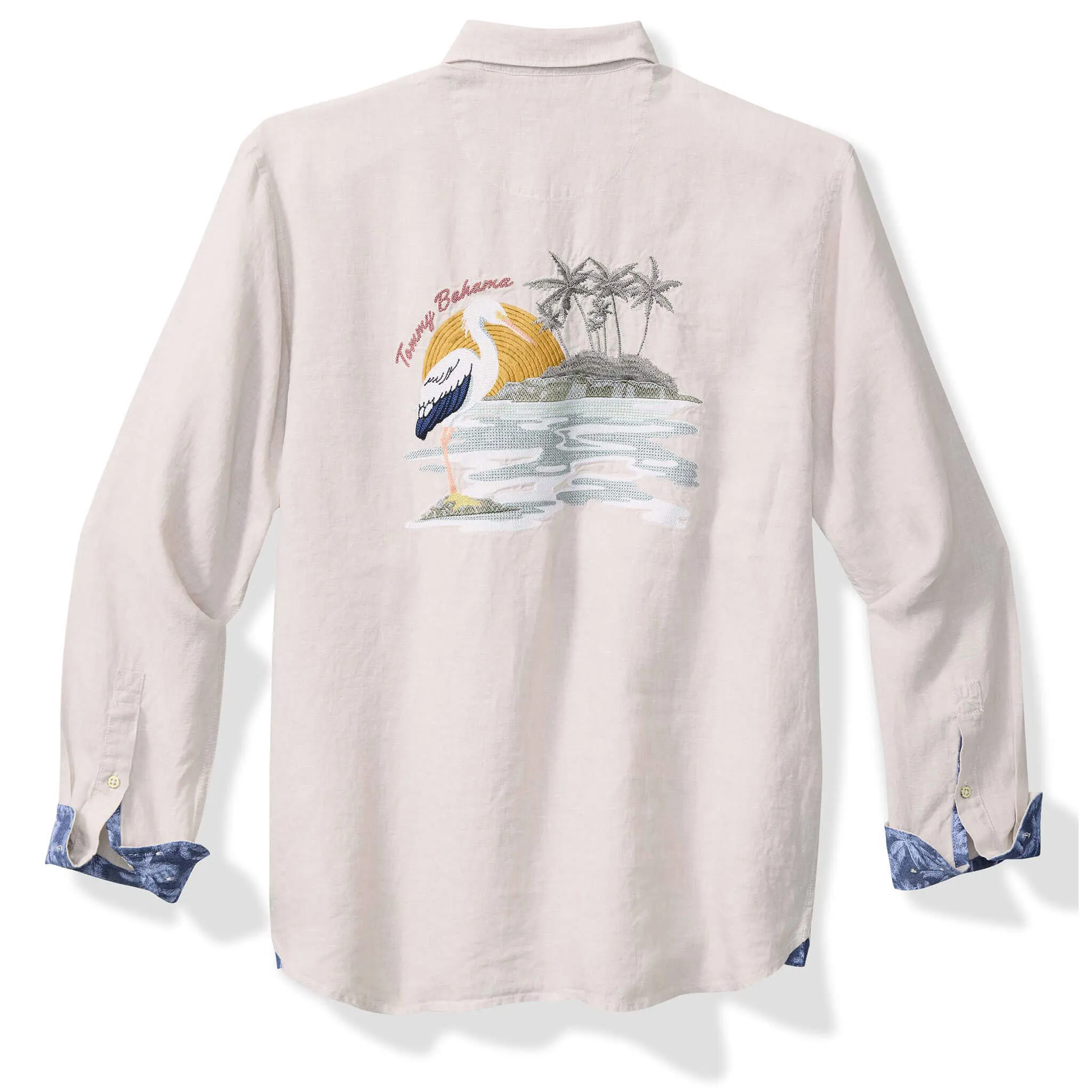 Tommy Bahama Men's Del Mar Island Linen Embroidered Sport Shirt - Natural
