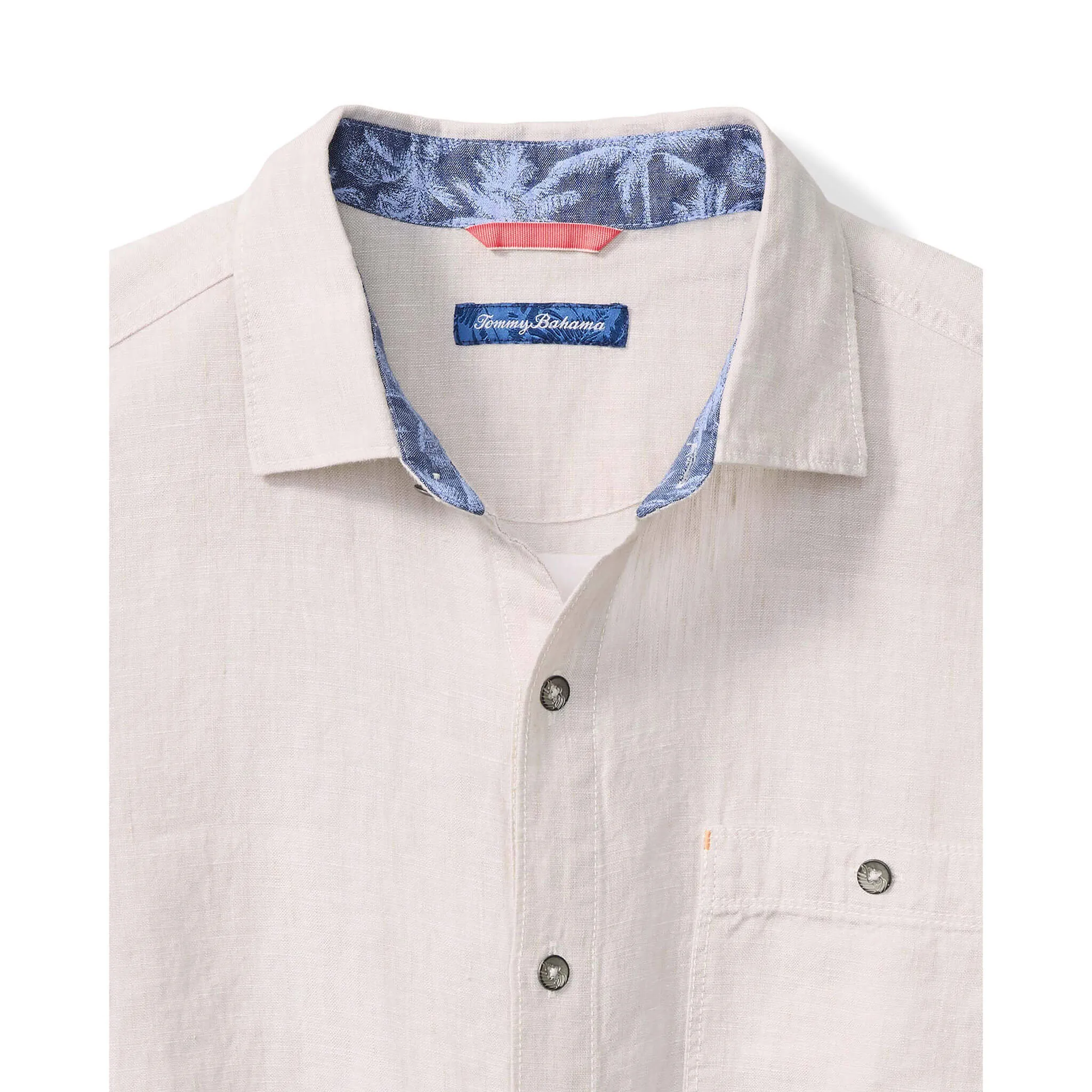 Tommy Bahama Men's Del Mar Island Linen Embroidered Sport Shirt - Natural