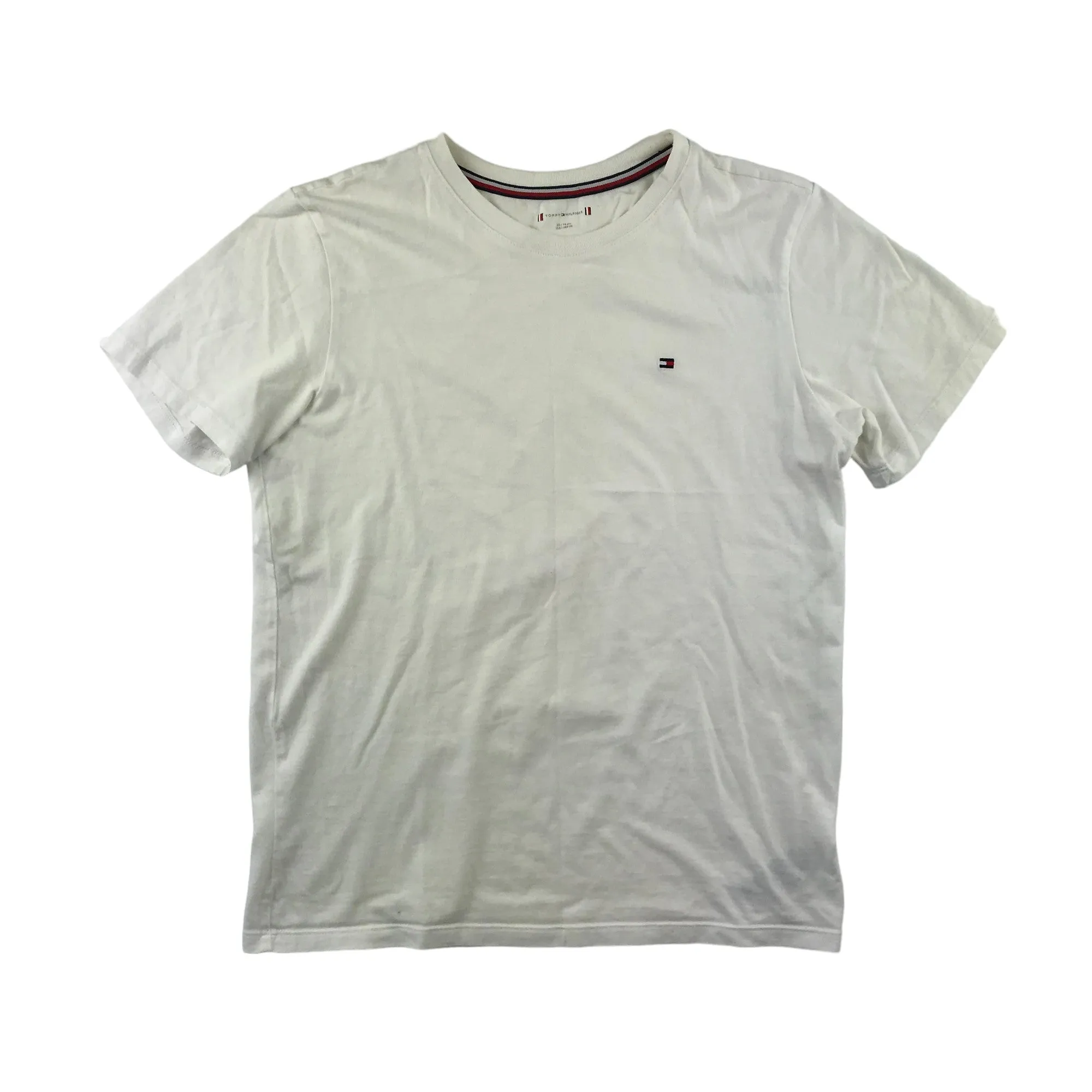 Tommy Hilfiger T-shirt 12-14 years white plain short sleeve cotton