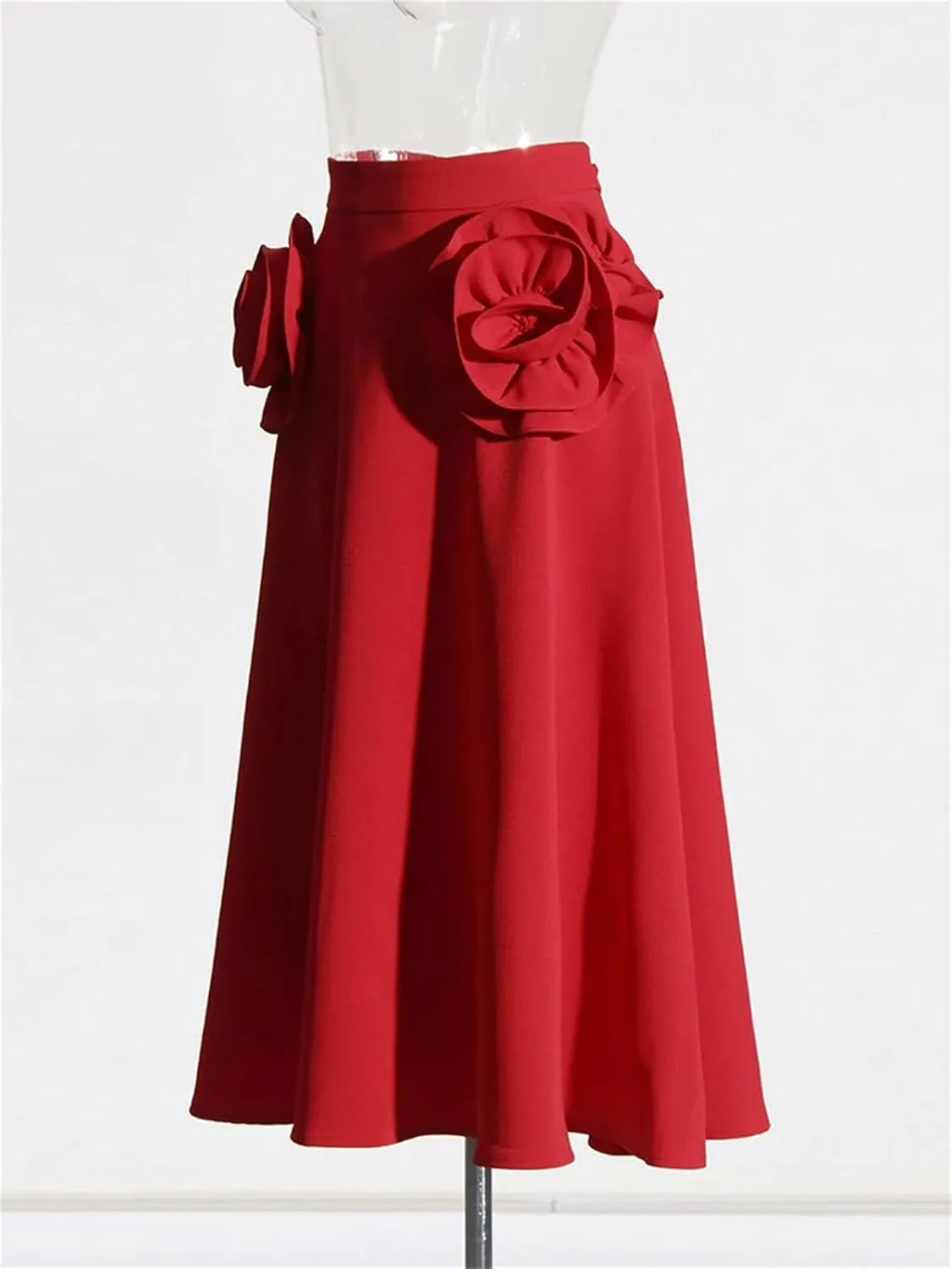 Women's Folded Patchwork Skirt, Elegant High Waist Skirt