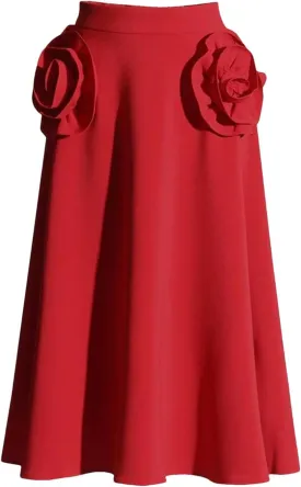 Women's Folded Patchwork Skirt, Elegant High Waist Skirt