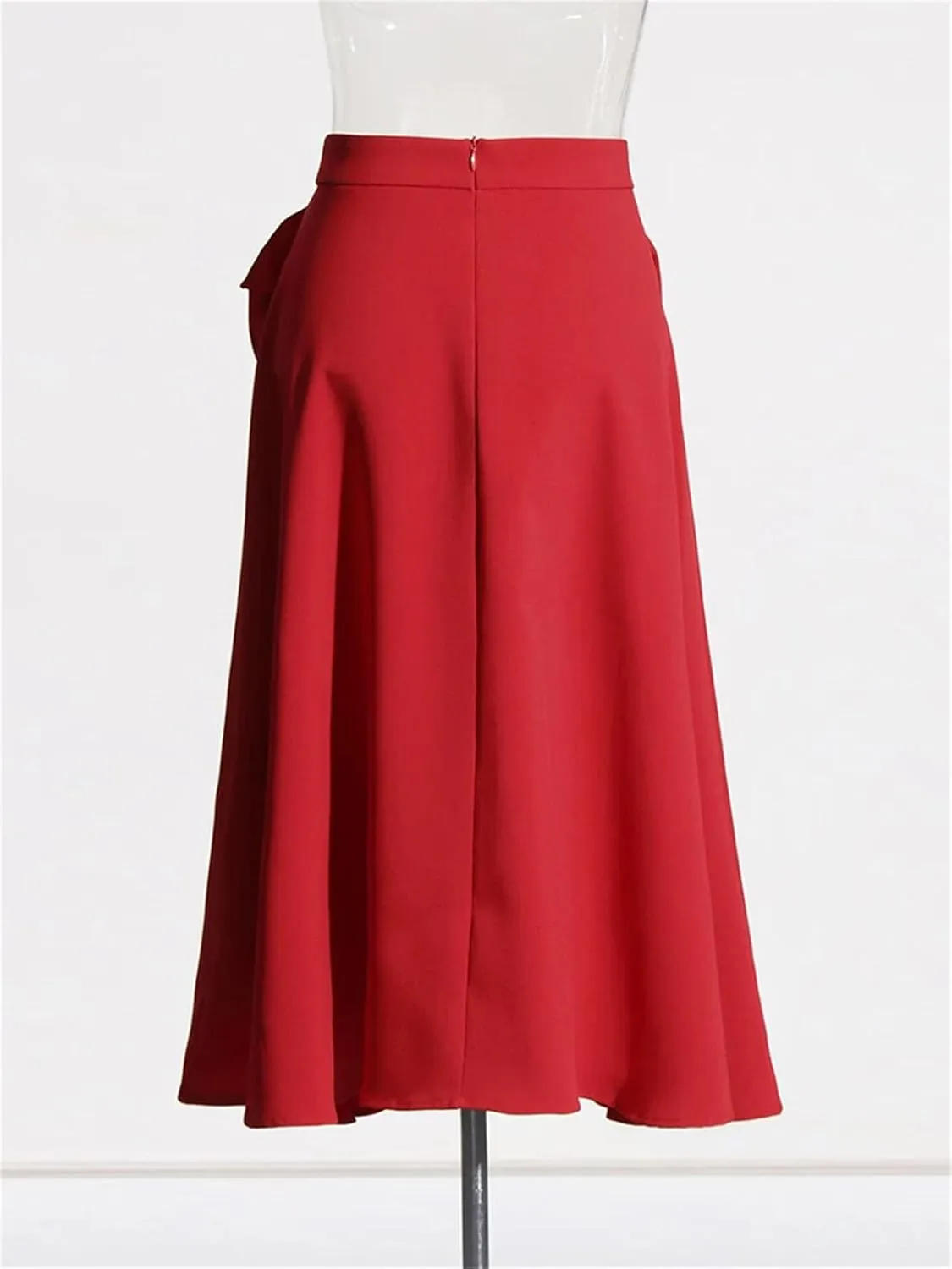 Women's Folded Patchwork Skirt, Elegant High Waist Skirt